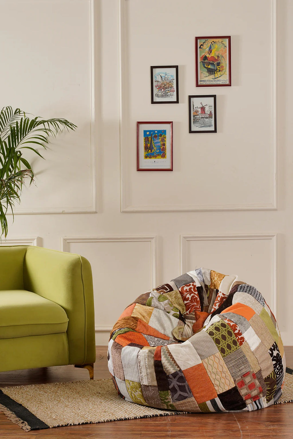 Rustic Oraange-Luxury Bean Bag