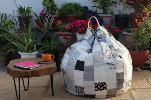 Chroma Black & White-Luxury Bean Bag