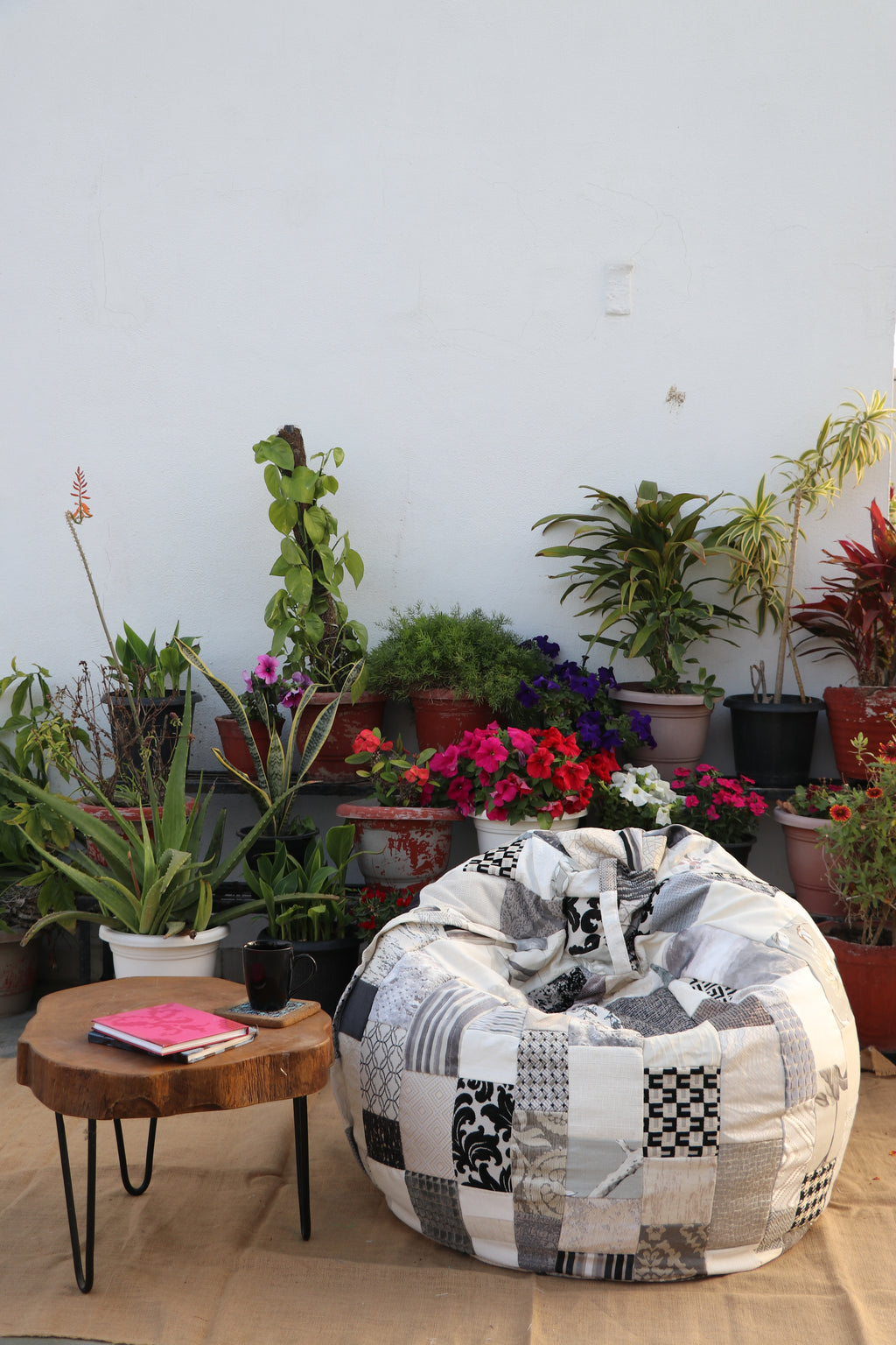 Chroma Black & White-Luxury Bean Bag