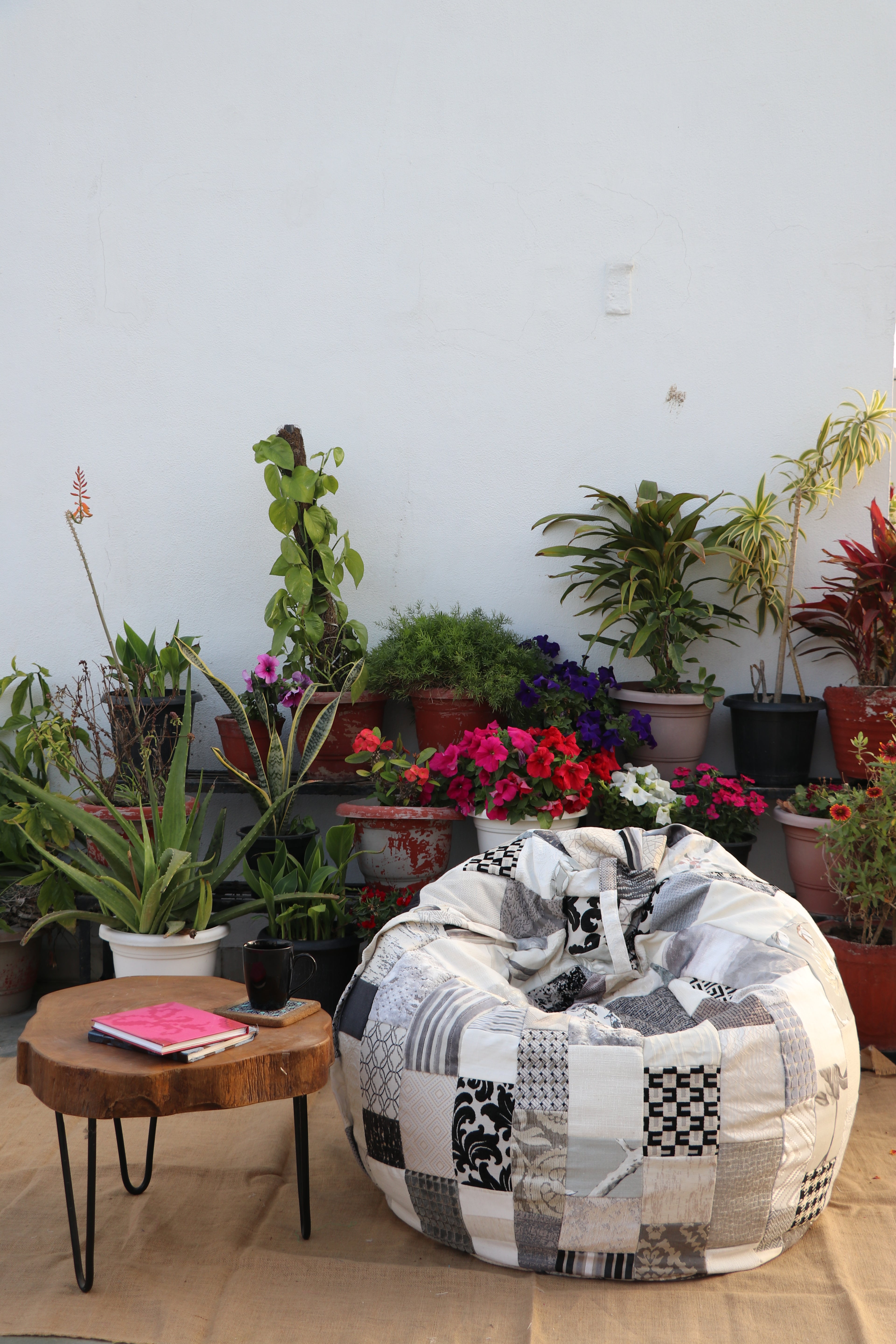 Chroma Black & White-Luxury Bean Bag