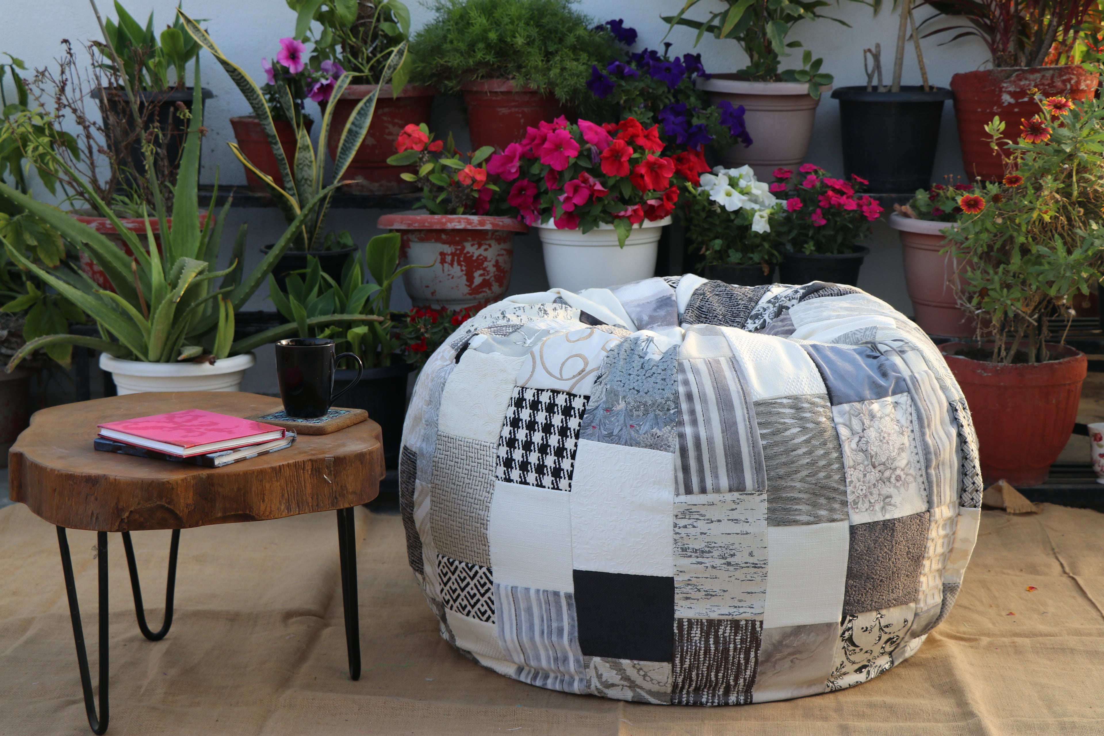 Chroma Black & White-Luxury Bean Bag