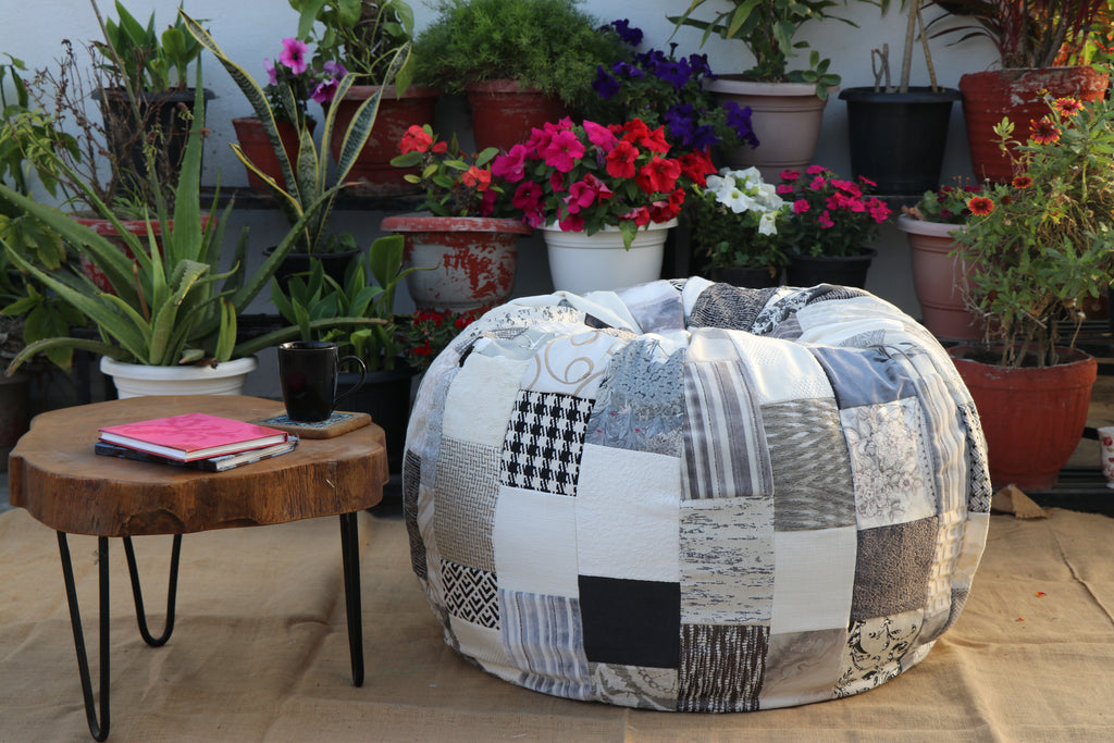 Chroma Black & White-Luxury Bean Bag