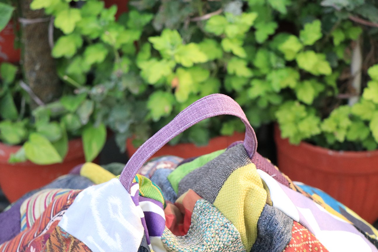 Purple Floral-Luxury Bean Bag