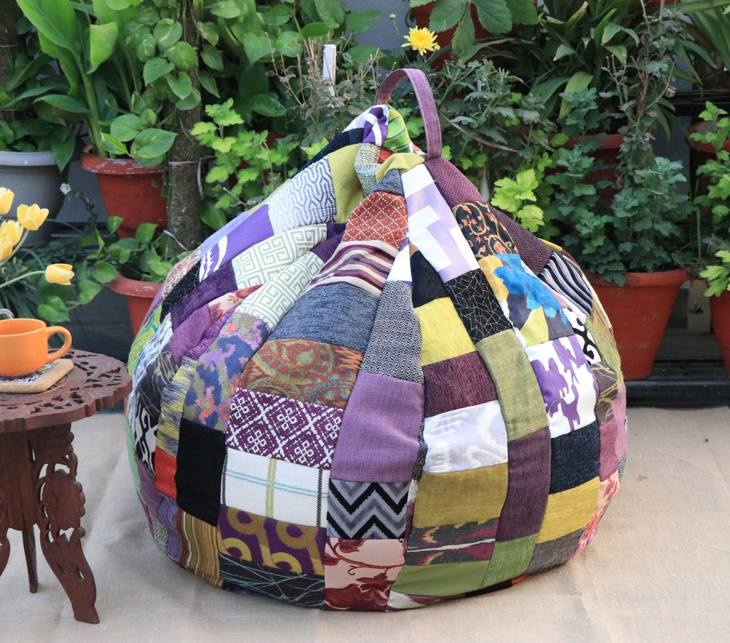 Purple Floral-Luxury Bean Bag