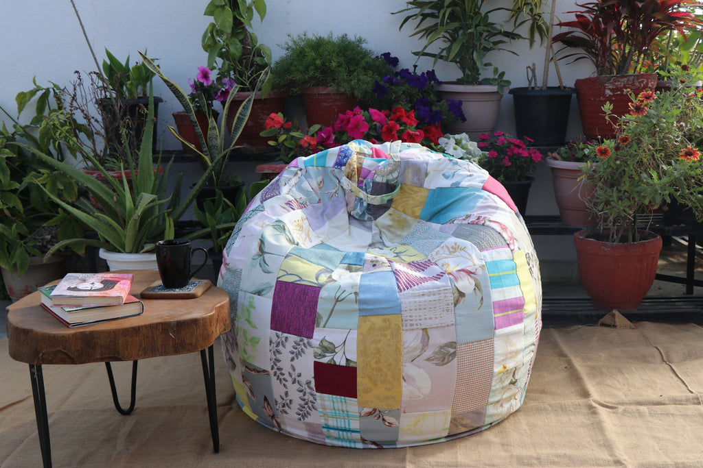 Pastel White-Luxury Bean Bag