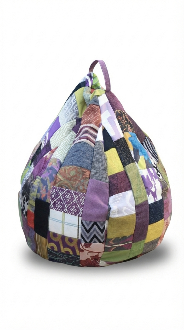 Purple Floral-Luxury Bean Bag